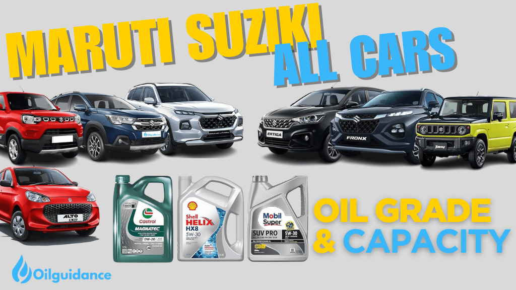 Maruti Suzuki cars engine oil capacity and type